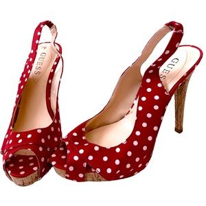 Guess Open Toed•Sling Back Heels